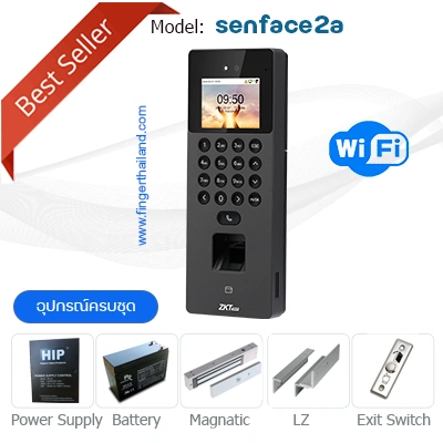 เครื่องสแกนลายนิ้วควบคุมประตู ZKteco Senface2a สำหรับ Accss Controls 