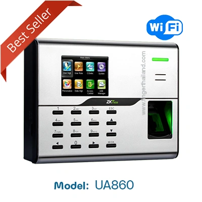  เครื่องสแกนลายนิ้วมือลงเวลา  ZKTeco UA80 บันทึกเวลาทำงานพนักงาน Time Attendance